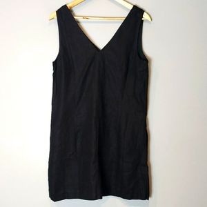 J Crew Dress Maxine Black 100% linen shift dress M New Coastal Preppy Vacation